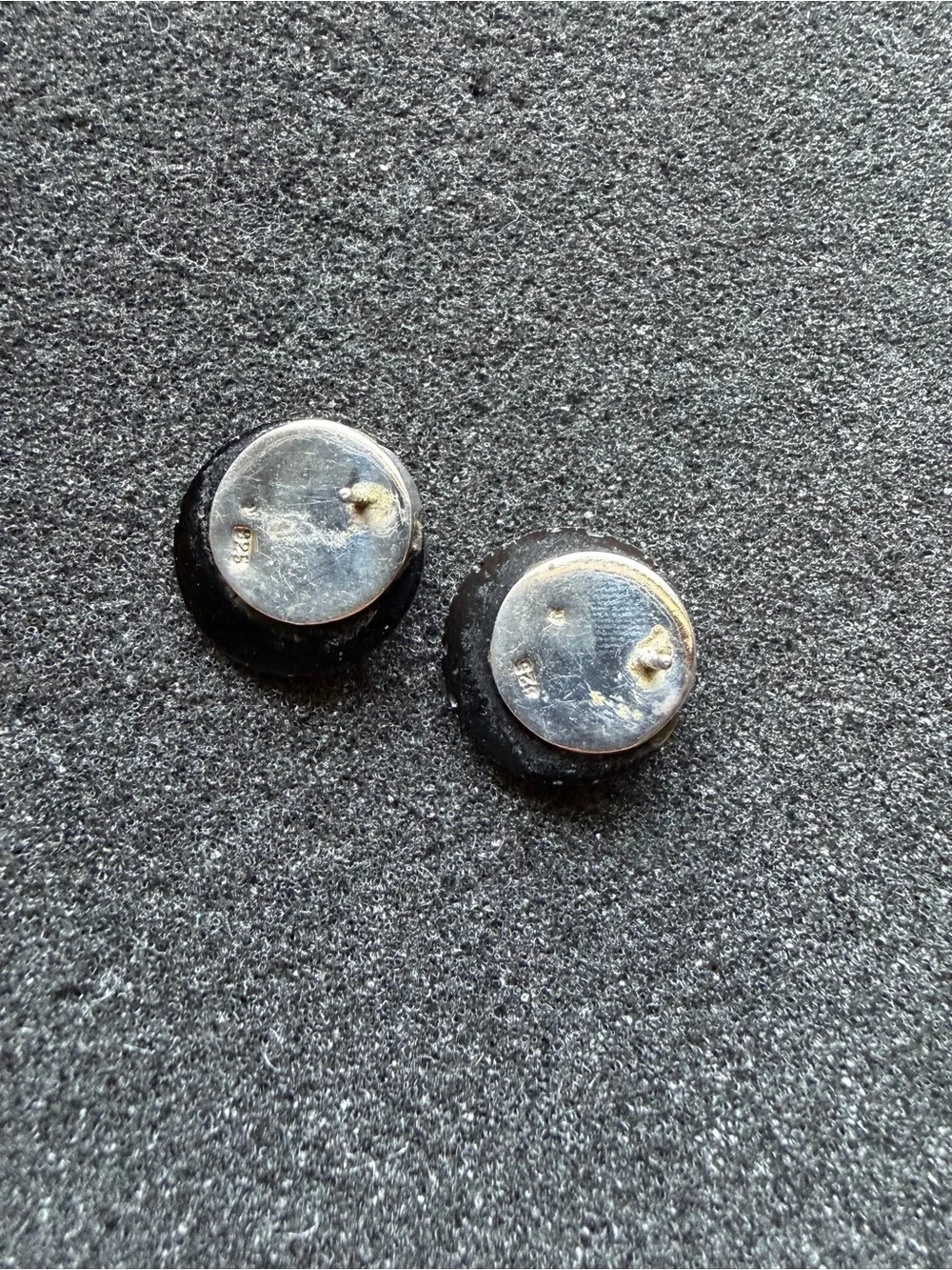 Vintage 925 Sterling Silver and Marcasite Button Earrings